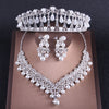 Baroque Crystal, Pearl and Rhinestone Tiara, Necklace & Earrings Wedding Jewelry Set