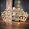 Luxury Baroque Leaf Crown for Women with Clear Zircon - InnovatoDesign