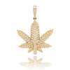 Maple Leaf Cubic Zirconia Hip-Hop Pendant Necklace-Necklaces-Innovato Design-Gold-Rope Chain-18inch-Innovato Design