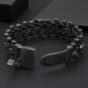Stainless Steel Motorcycle Chain Antique Black Bracelet with Skulls - InnovatoDesign