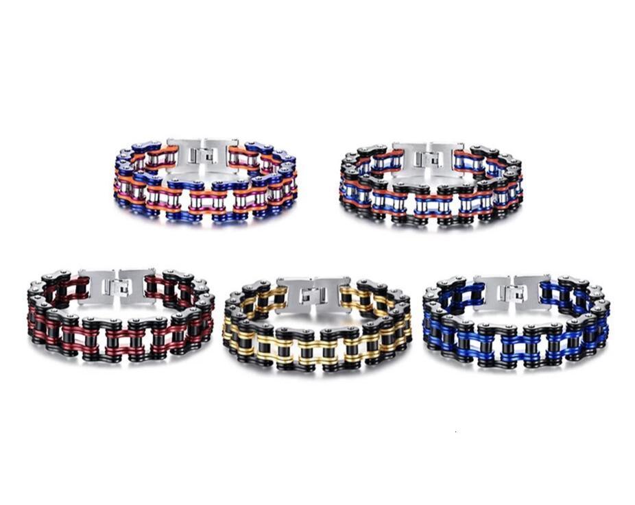 4 Tones Biker Chain Bracelet Stainless Steel-Bracelets-Innovato Design-Gold & Black-Innovato Design