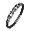 Genuine Leather Biker Chain Bracelet-Bracelets-Innovato Design-Innovato Design