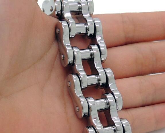 Heavy 2 Tone Biker Chain Bracelet Stainless Steel-Bracelets-Innovato Design-Silver-Innovato Design