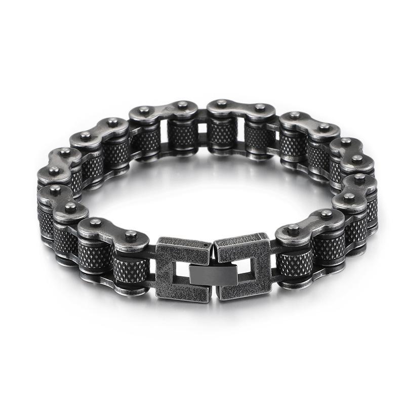 Antique Black Motorcycle Link Chain Bracelet-Bracelets-Innovato Design-Innovato Design