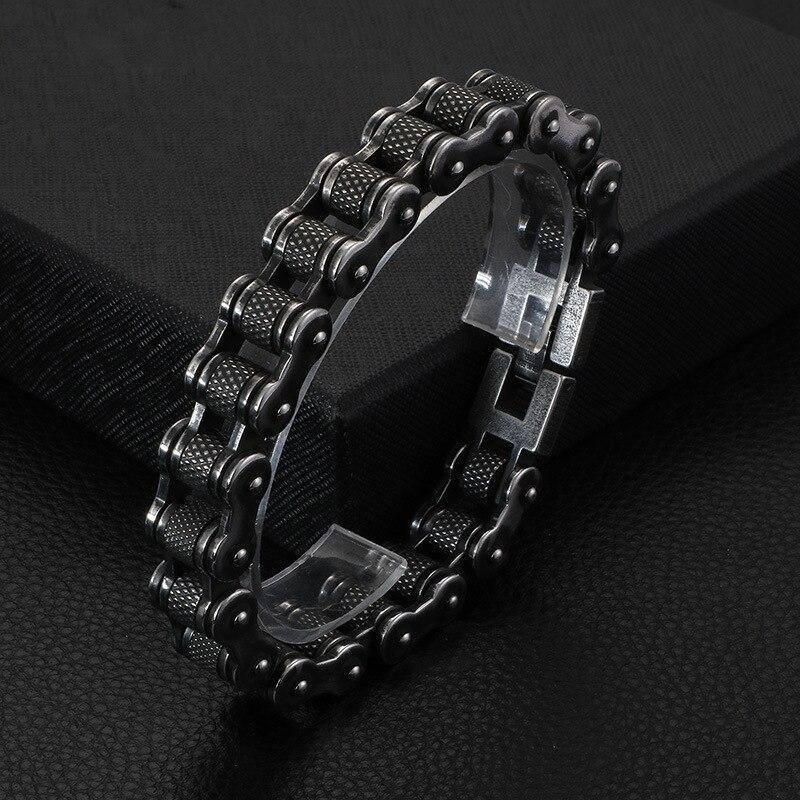 Antique Black Motorcycle Link Chain Bracelet-Bracelets-Innovato Design-Innovato Design
