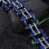 Two Tone Black Stainless Steel Biker Chain Bracelet - InnovatoDesign