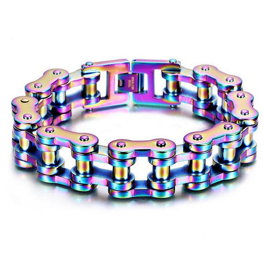 Motorcycle Chain Titanium Steel Bracelet in 4 Colors - InnovatoDesign