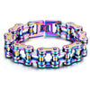 Motorcycle Chain Titanium Steel Bracelet in 4 Colors-Bracelets-Innovato Design-Blue-7-Innovato Design