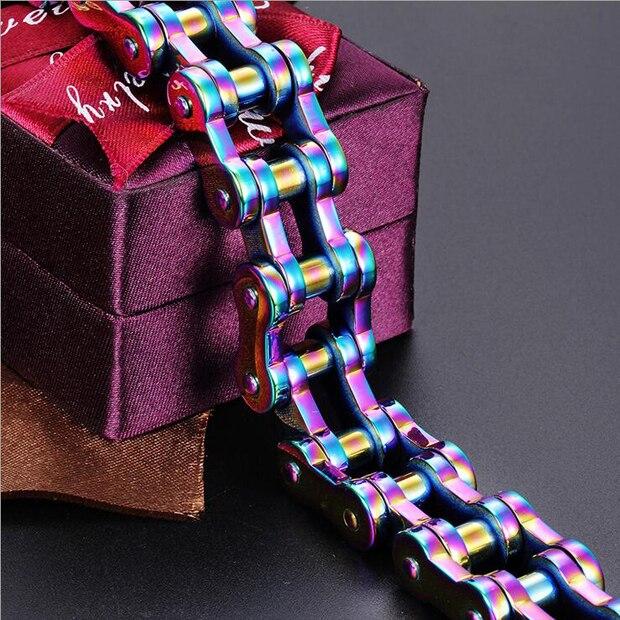 Motorcycle Chain Titanium Steel Bracelet in 4 Colors-Bracelets-Innovato Design-Blue-7-Innovato Design