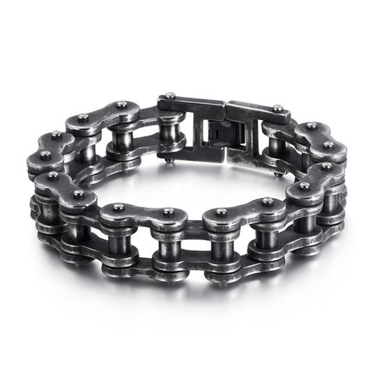 Motorcycle Chain Titanium Steel Bracelet in 4 Colors-Bracelets-Innovato Design-Black-7-Innovato Design