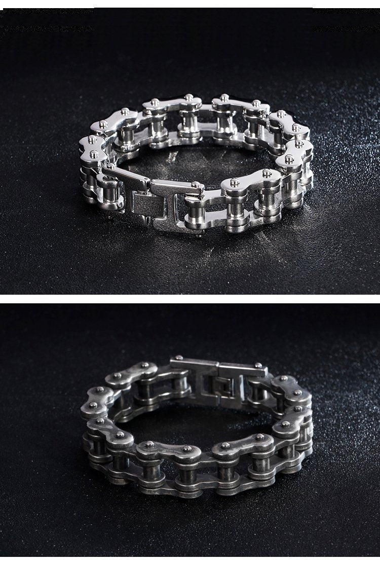 Motorcycle Chain Titanium Steel Bracelet in 4 Colors-Bracelets-Innovato Design-Blue-7-Innovato Design