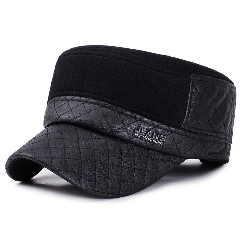 Buckled Snapback Military Hat with Earflaps-Hats-Innovato Design-Grey-Innovato Design