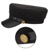 Classic Flat Top Army Military Hat with Large Buttons and Polyurethane Belt-Hats-Innovato Design-Gray-Innovato Design