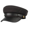 Classic Flat Top Army Military Hat with Large Buttons and Polyurethane Belt-Hats-Innovato Design-Black-Innovato Design