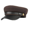 Classic Flat Top Army Military Hat with Large Buttons and Polyurethane Belt-Hats-Innovato Design-Brown-Innovato Design