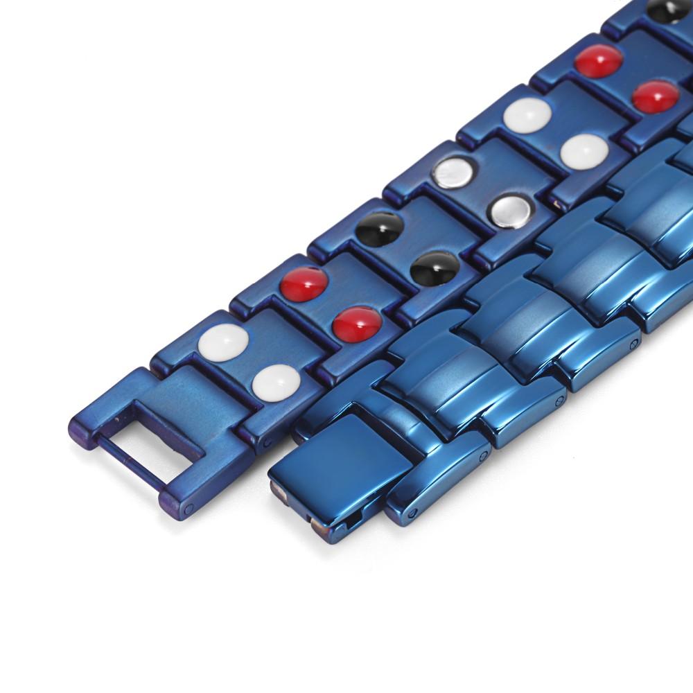 Large Titanium Blue Magnetic Bracelet with Adjusting Tool-Bracelets-Innovato Design-Innovato Design