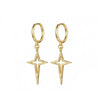 925 Sterling Silver Gold & Silver Plated Cross / Star Hoop Earrings - InnovatoDesign