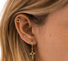 925 Sterling Silver Gold & Silver Plated Cross / Star Hoop Earrings - InnovatoDesign