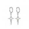 925 Sterling Silver Gold & Silver Plated Cross / Star Hoop Earrings-Earrings-Innovato Design-Silver-Innovato Design