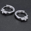 925 Sterling Silver Hoop Earrings with Cubic Zirconia Cross-Earrings-Innovato Design-Innovato Design