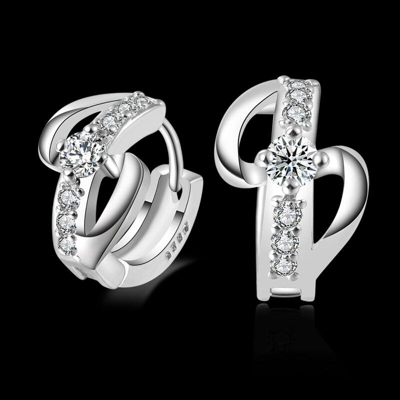 925 Sterling Silver Cross Hoop Earrings with AAA Cubic Zirconia-Earrings-Innovato Design-Innovato Design