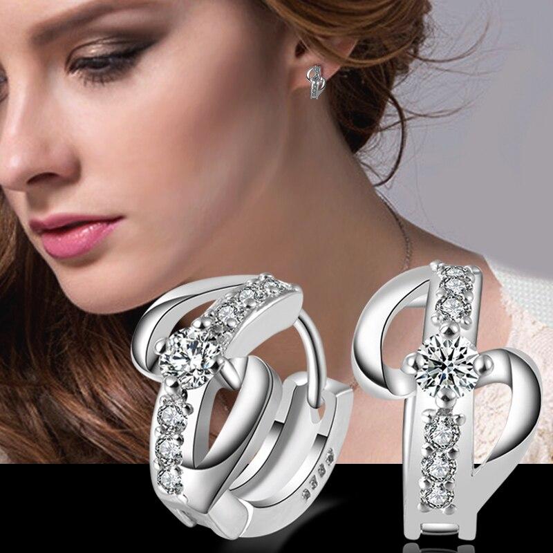 925 Sterling Silver Cross Hoop Earrings with AAA Cubic Zirconia-Earrings-Innovato Design-Innovato Design