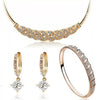 Women Diamond Quartz Watch and Crystal Bracelet, Necklace & Earrings Gift Box Set