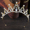 Vintage Gold Plated Pearl & Zircon Crystals Queen Crown - InnovatoDesign