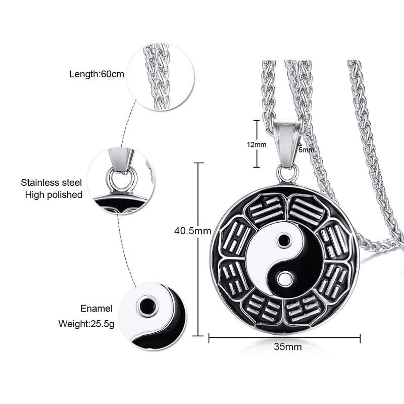 Yin & Yang Black Epoxy Stainless Steel Necklace-Necklaces-Innovato Design-Innovato Design