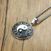 Yin & Yang Black Epoxy Stainless Steel Necklace-Necklaces-Innovato Design-Innovato Design
