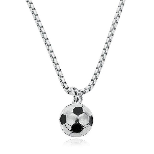 Stainless Steel Soccer / Football Necklace Ball Chains-Necklaces-Innovato Design-Silver-Innovato Design