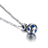 Blue & Silver Football / Soccer Stainless Steel Necklace for Men - InnovatoDesign