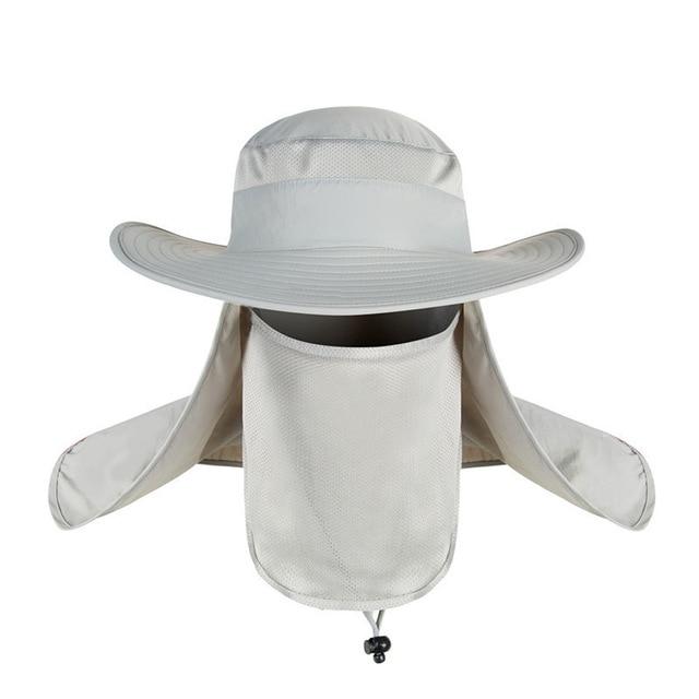 UV Protection Face Neck Cover Flap Hat with Rope-Hats-Innovato Design-Gray-Innovato Design