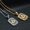 Paved Crystal Square Freemason Bling Stainless Steel Hip-hop Pendant Necklace-Necklaces-Innovato Design-Gold-Innovato Design