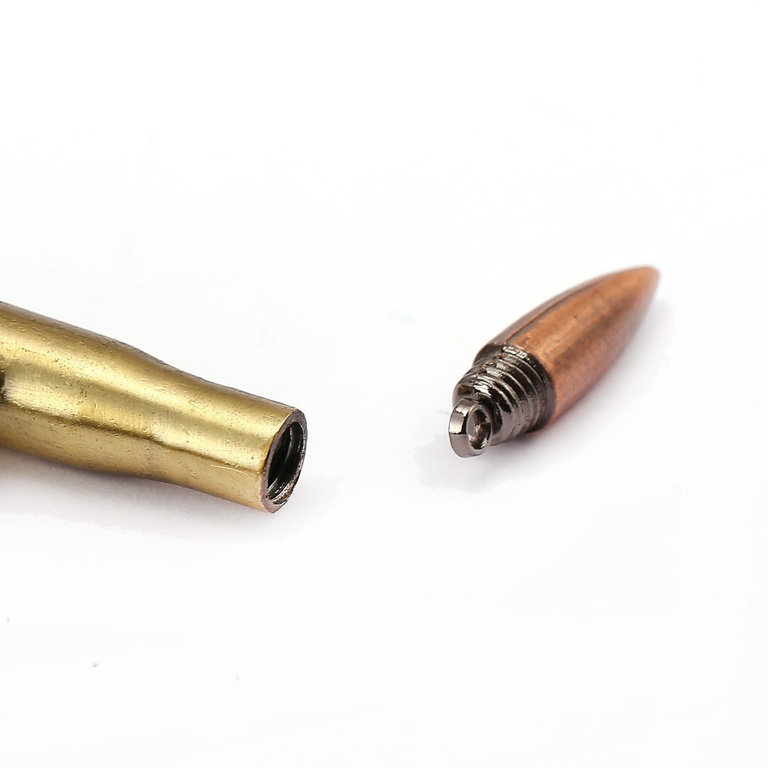 Multi-tone Silver, Gold, and Brass Rifle Bullet Pendant with Rope Necklace-Necklaces-Innovato Design-Innovato Design