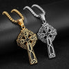 Hip Hop Silver & Gold Celtic Cross Pendant Necklace with 24 Inch Chain-Necklaces-Innovato Design-Gold-Innovato Design