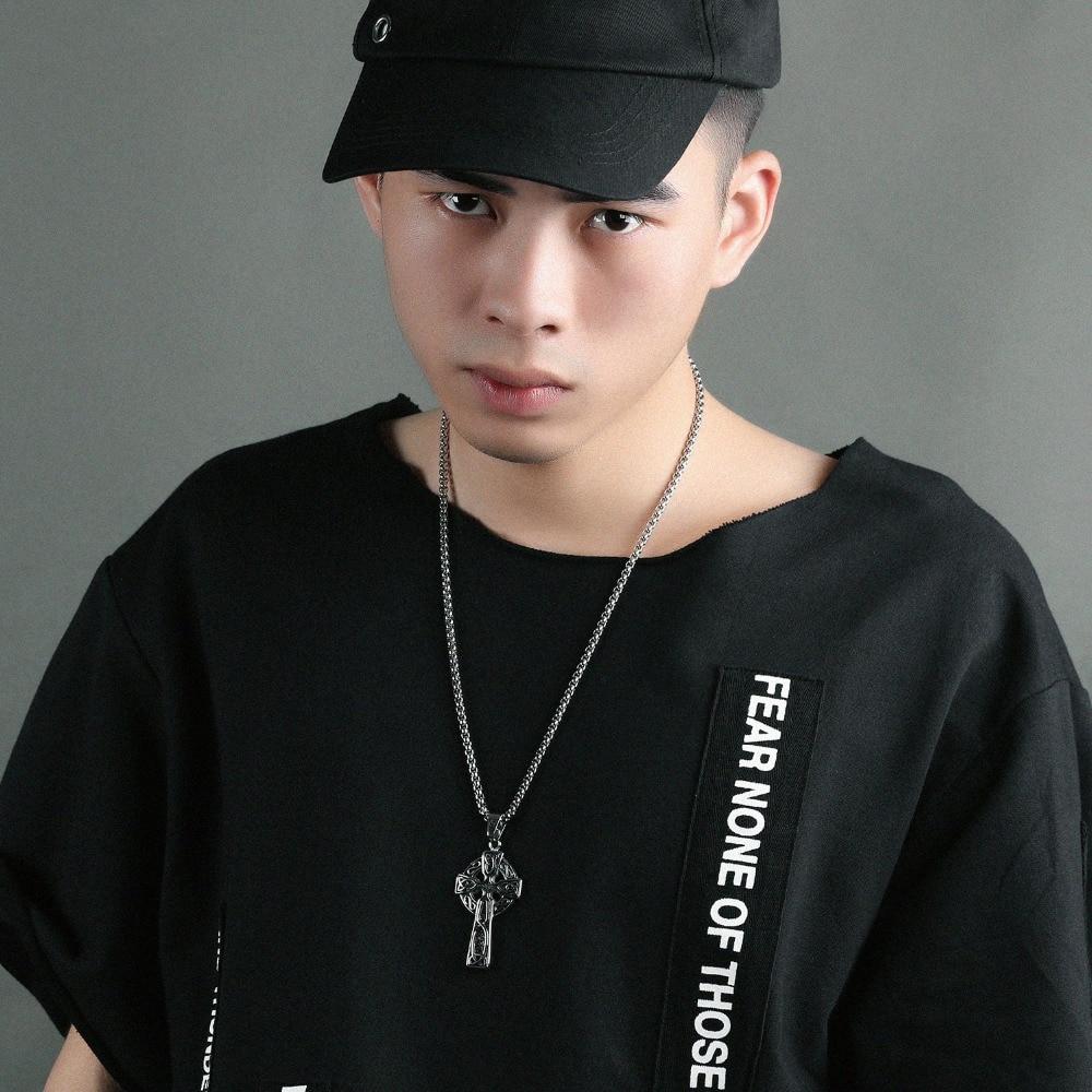 Hip Hop Silver & Gold Celtic Cross Pendant Necklace with 24 Inch Chain-Necklaces-Innovato Design-Gold-Innovato Design