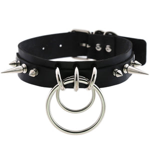Metal Spike Collar Choker Leather Gothic Punk Harajuku Necklace-Necklace-Innovato Design-Black-Innovato Design