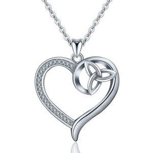 Lovely Heart & Trinity Knot 925 Sterling Silver Charm Pendant-Necklaces-Innovato Design-Innovato Design