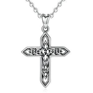 Celtic Cross with Irish Knot Vintage 925 Sterling Silver Necklace-Necklaces-Innovato Design-20 inch-Innovato Design