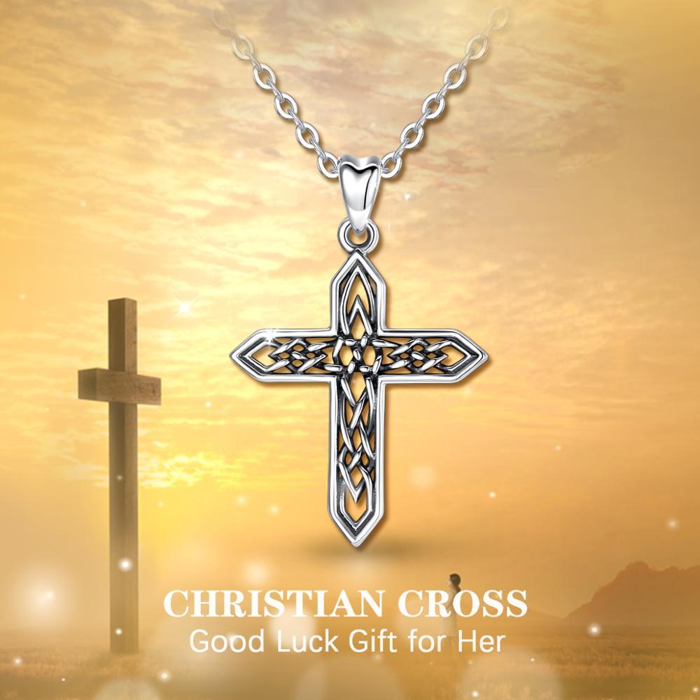 Celtic Cross with Irish Knot Vintage 925 Sterling Silver Necklace-Necklaces-Innovato Design-20 inch-Innovato Design