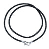Genuine Cowhide Leather and 925 Sterling Silver Chain S-Clasp Necklace-Necklaces-Innovato Design-18.11in-Innovato Design