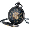 Black Metal Pocket Watch with Hollow Mouse Logo and Gold Numbers - InnovatoDesign