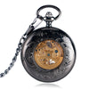 Black Metal Pocket Watch with Hollow Mouse Logo and Gold Numbers - InnovatoDesign