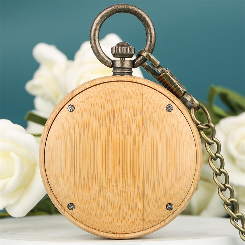 Bamboo Wood Pocket Watch with Elk Display-Pocket Watch-Innovato Design-Innovato Design