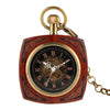 Open Face Pocket Watch in a Square Wooden Frame-Pocket Watch-Innovato Design-Red Wood-Innovato Design