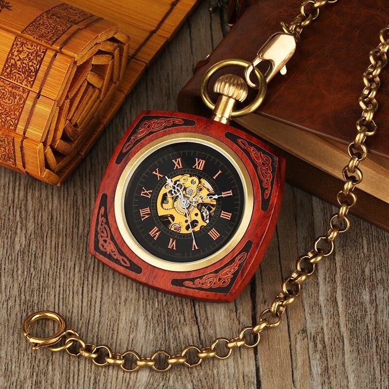 Open Face Pocket Watch in a Square Wooden Frame-Pocket Watch-Innovato Design-Bamboo-Innovato Design