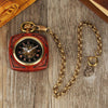 Open Face Pocket Watch in a Square Wooden Frame-Pocket Watch-Innovato Design-Bamboo-Innovato Design