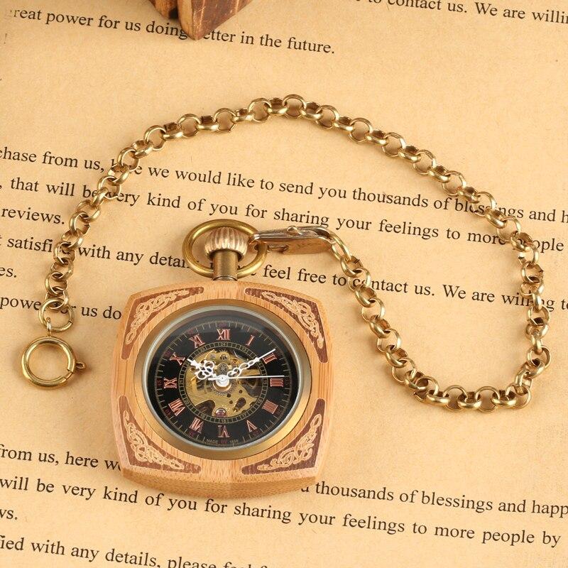 Open Face Pocket Watch in a Square Wooden Frame-Pocket Watch-Innovato Design-Bamboo-Innovato Design