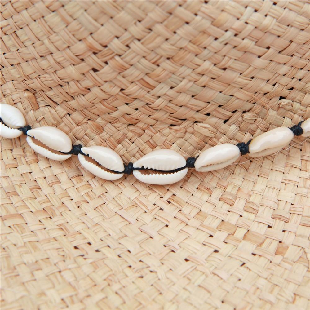 Raffia Panama Hat with Natural Hawaian Cowrie Shell Conch-Hats-Innovato Design-Black-Innovato Design